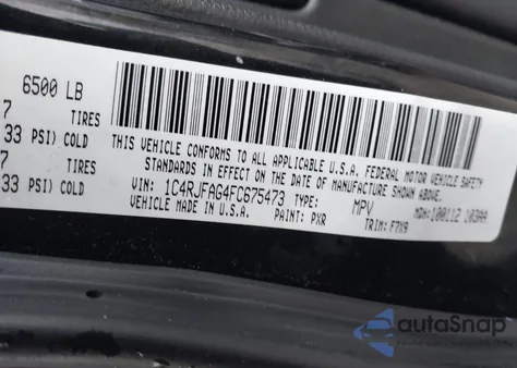 2015 Jeep Grand Cherokee Laredo from USA, damaged, VIN 1C4RJFAG4FC675473
